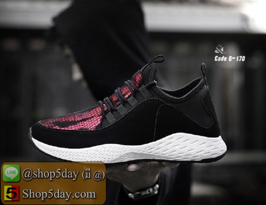 รองเท้าผ้าใบยอดฮิต ผ้ายืดหยุ่นดี นิ่มมาก (แดง-ดำ)