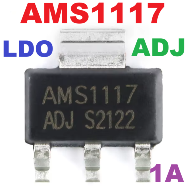 AMS1117-ADJ power supply IC step-down IC linear regulator LDO SOT-223 1117-ADJ 1117
