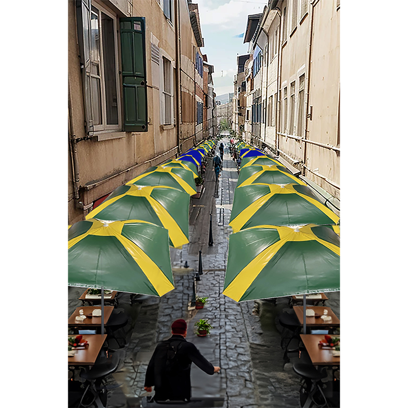 (ขายส่ง)Leo ร่มสนาม แม่ค้า สำหรับขายของ ขนาด1.65x1.65เมตร ผ้าใบคูนิล่อนกันน้ำ กันแดด ซี่ไฟเบอร์ไม่ขึ้นสนิม