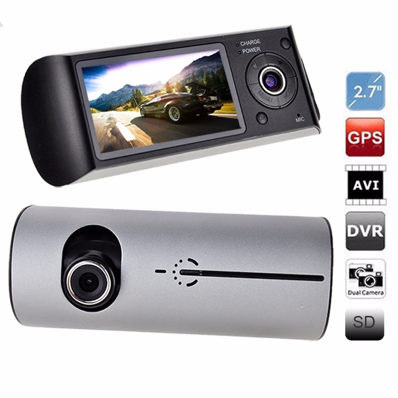 กล้องติดรถยนต์ R300 HD DVR 2 เลนส์+GPS