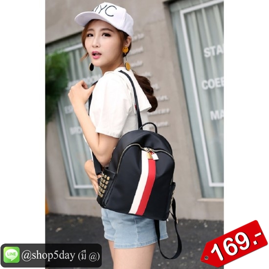 กระเป๋าเป้ กระเป๋าสะพายหน้าหลัง ลายเส้น