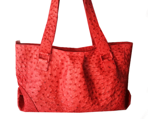 กระเป๋าสะพายหนังนกกระจอกเทศแท้ สีแดง รหัส OSW330H-RE