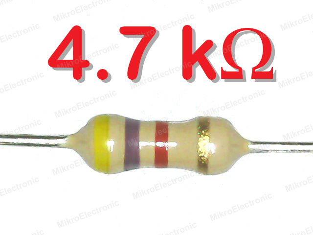 4.7K 1/4W 5% ตัวต้านทาน แพ็คละ 10 ตัว Carbon Film Fixed Resistor