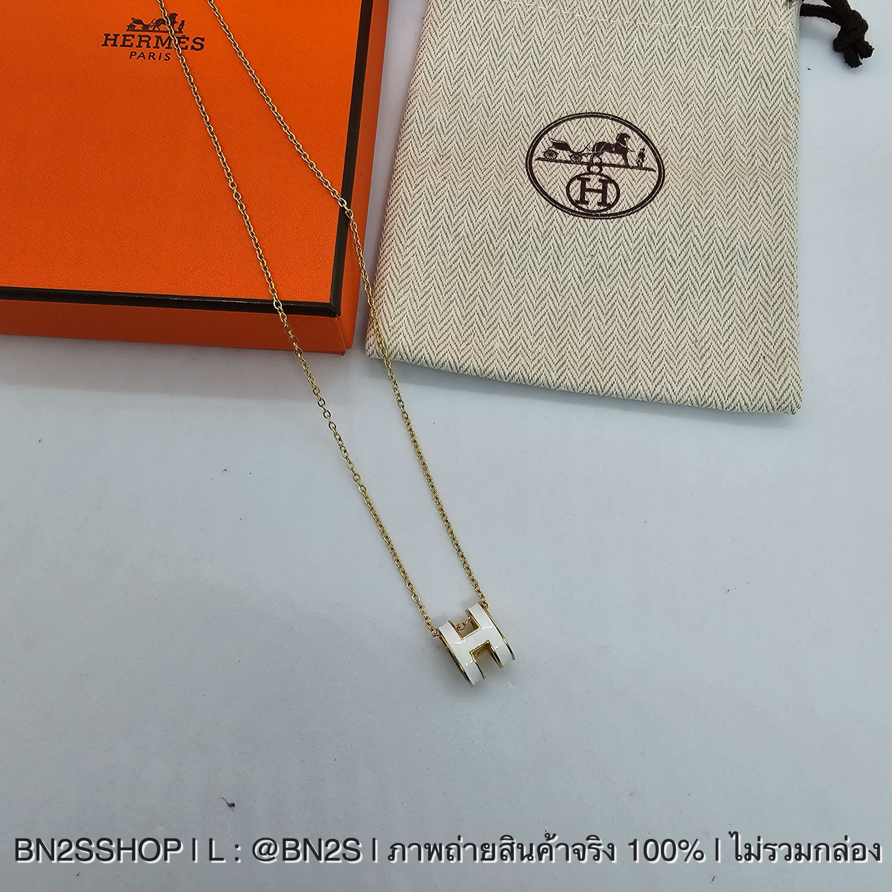 สีดำ | สร้อยคอผู้หญิง Hermes Pop H Necklace