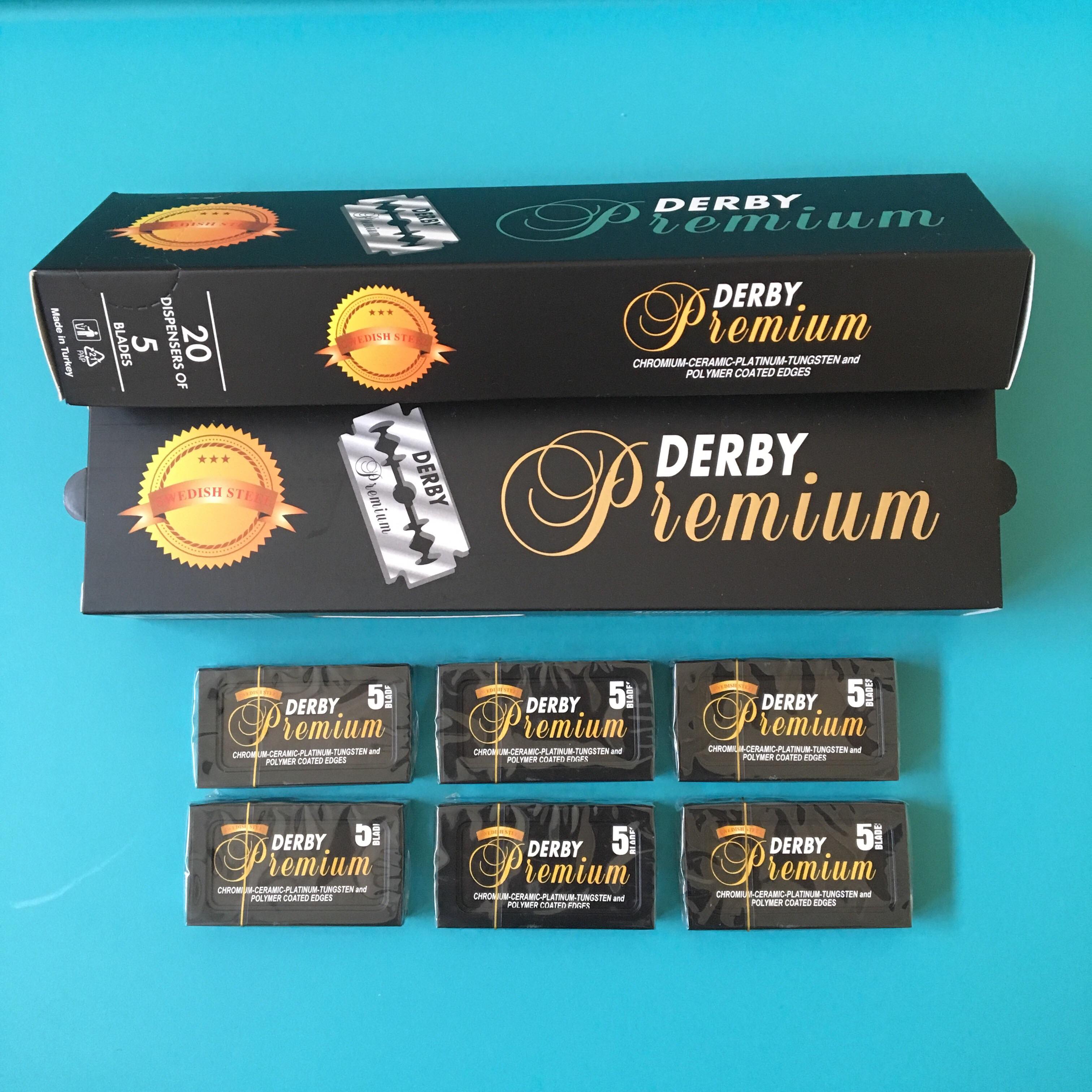 ใบมีดโกนDerby Premium กล่องดำ (Derby Premium Double Edge Razor Blades)