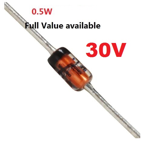 ซีเนอร์ไดโอด 30V 1/2W zener diode (0.5W) (500mW) DO-35