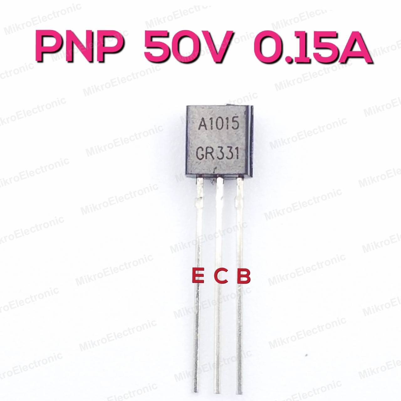 ทรานซิสเตอร์ A1015GR (2SA1015) PNP 50V 0.15A High Hfe Linearity for Low Frequency Amplifier