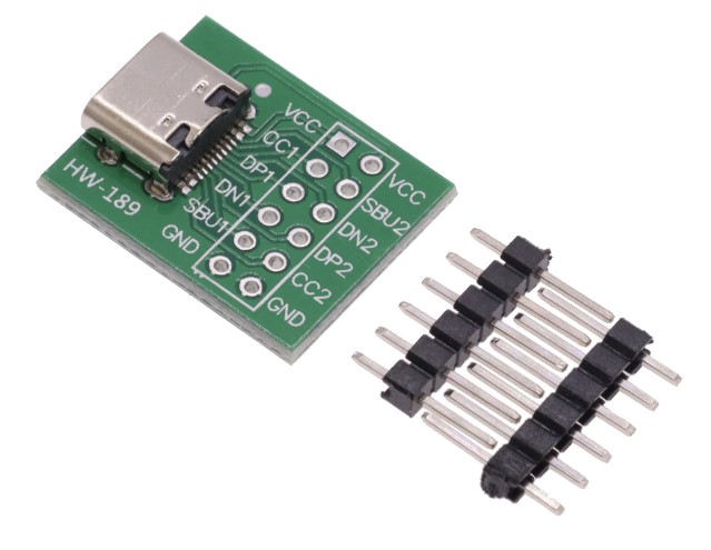 USB TYPE-C DIP PCB Connector Test Plate Solder Female Dip Pin Header Adapter