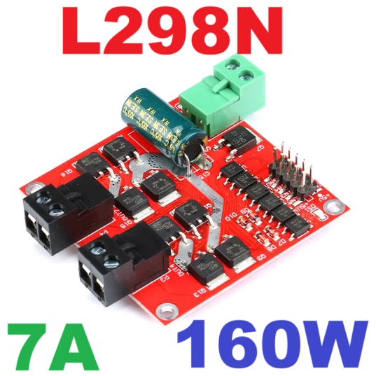 โมดูลขับมอเตอร์ L298N motor drive board module DC stepper smar car robot กระแสสูงสุด 7A 160W