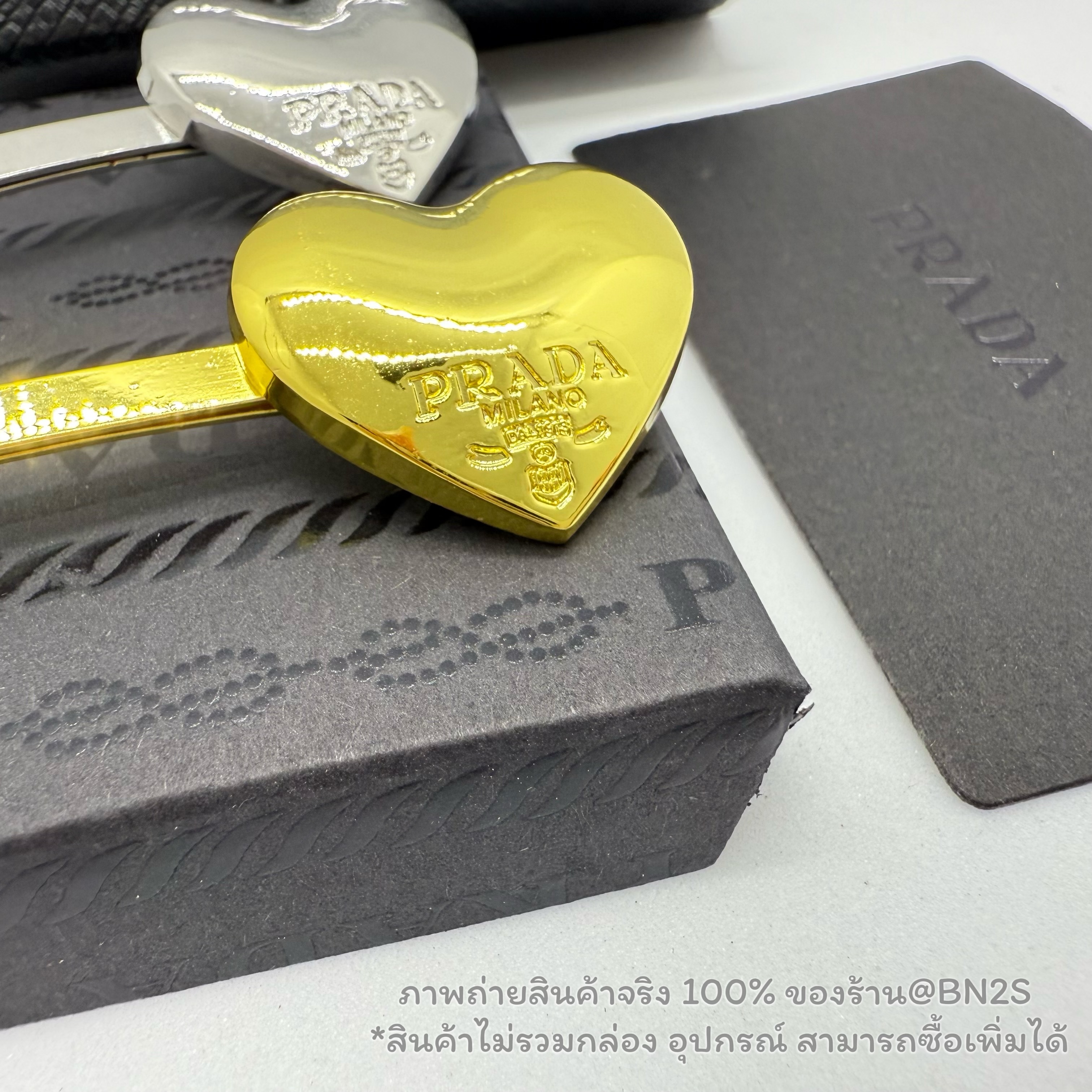 สีทอง | กิ๊บหนีบผมปราด้า หัวใจ PD Heart Hair Clip (ชิ้นละ) อะไหล่สีเงิน-ทอง ปั๊มโลโก้ พร้อมส่ง งานสวย 100% ส่งจากไทยไม่ต้องรอ ไม่รวมกล่อง อุปกรณ์