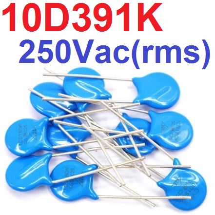 วาริสเตอร์ 10D391K 10mm 250Vac(rms) Varistor