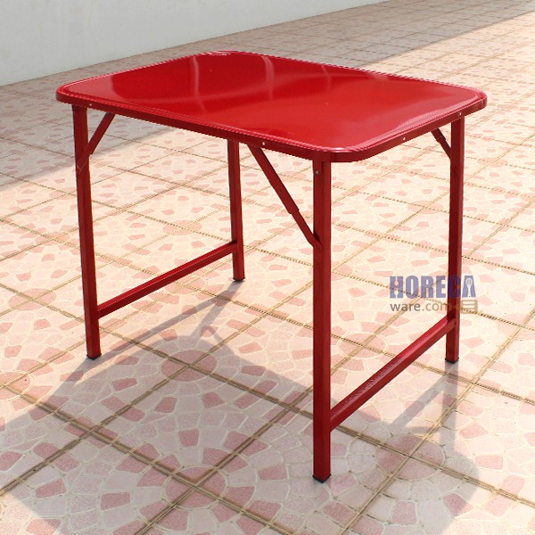 Folding table, seafood table, square swing legs, 3 feet, 90 cm, red, NF brand