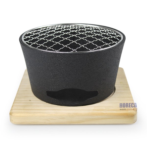 Black mini round grill, 14 cm, Hana