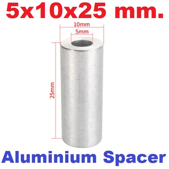 Isolation Column 5x10x25 mm. Aluminium Spacer bearing separation gasket ring pulley support