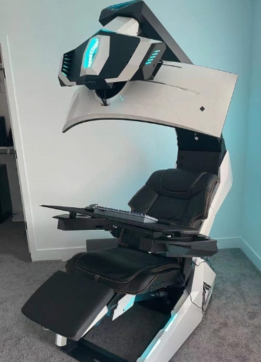 เก้าอี้เล่นเกม R1Pro Galaxy Battleship Zero Gravity พร้อมห้องนักบินปรับระยะการมองได้ เก้าอี้เล่นเกมแคปซูลอวกาศ