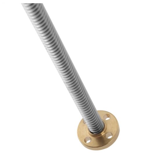 แกนสกรูขนาด 8mm. ยาว 100mm. ระยะเกลียว 2 mm. Lead Screw Dia 8mm Length 100mm pitch 2mm. with Nut T8 Lead Screw for RepRap 3D Printers Parts Trapezoidal Screw Copper Nuts