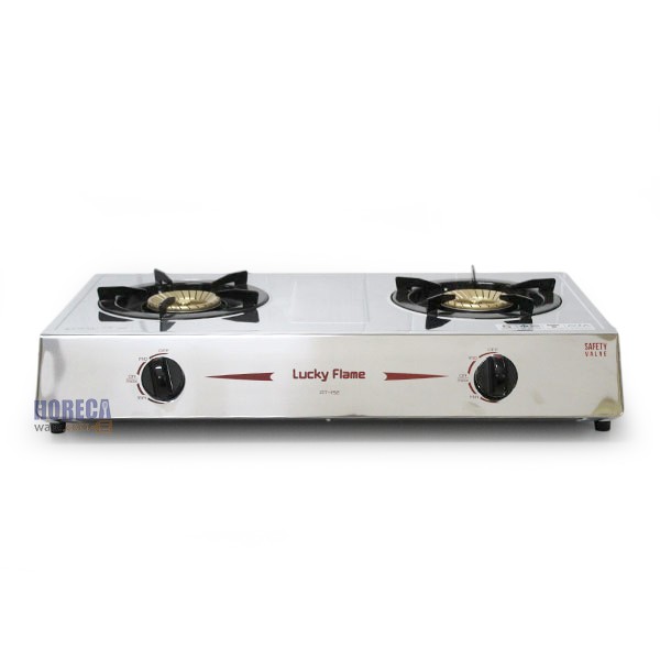 Double burner stainless steel stove, model at-152, Lucky Frame