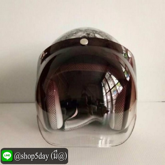 🔥ALTRAX หมวกกันน็อคทรงวินเทจ ราคาถูก รุ่น SKULL KING พร้อมชิวBUBBLE สีทูโทน