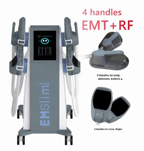 เครื่องกระชับสัดส่วนกล้ามเนื้อหน้าท้องแบบแม่เหล็กตั้งโต๊ะมือจับคู่ + RF EMS เมโสเทอราพี สายรัดสะโพก ยกกระชับกล้ามเนื้อ ฝึกยิม เสริมความงาม เมโสเทอราพี