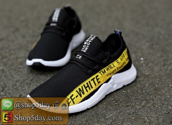 รองเท้าลำลองตาข่ายแฟชั่นเกาหลี สไตล์แบรนด์ดัง (แถบเหลือง)