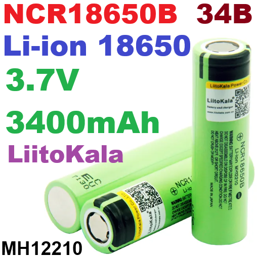 LiitoKala New Original NCR18650B 34B 3.7V 18650 3400mAh Li-ion MH12210 Rechargeable Lithium Battery ถ่านชาร์จ แบตเตอรี่ลิเธียม Panasonic