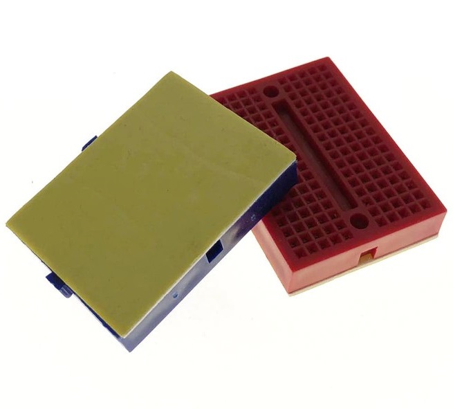 บอร์ดทดลอง 170 รู SYB-170 ขนาด 35x47x8.5 mm. สีแดง Protoboard Breadboard โฟโต้บอร์ด