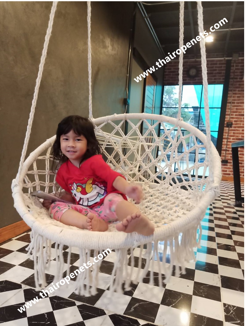 ชิงช้าแขวน เปลวงกลม เก้าอี้เปลญวน เก้าอี้แขวน ใช้งานกลางแจ้ง-ในร่ม ถักทอหนาแน่น รับน้ำหนักได้มาก ปลอดภัย