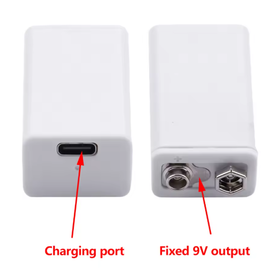 Li-ion 6F22 แบตเตอรี่ลิเธียม 9V 1200mAh Type-C Recharge Lithium Battery for Arduino ถ่านชาร์จ ถ่าน 9V