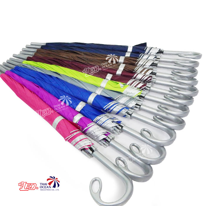 Leo ร่มยาว เปิดออโต้ ขนาด 21 นิ้ว ผ้าเคลือบยูวีกันแดด (ขายส่ง) 12 คันต่อกล่อง