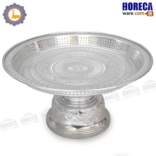 Thai pattern Khanto tray, silver, 42 cm, seal