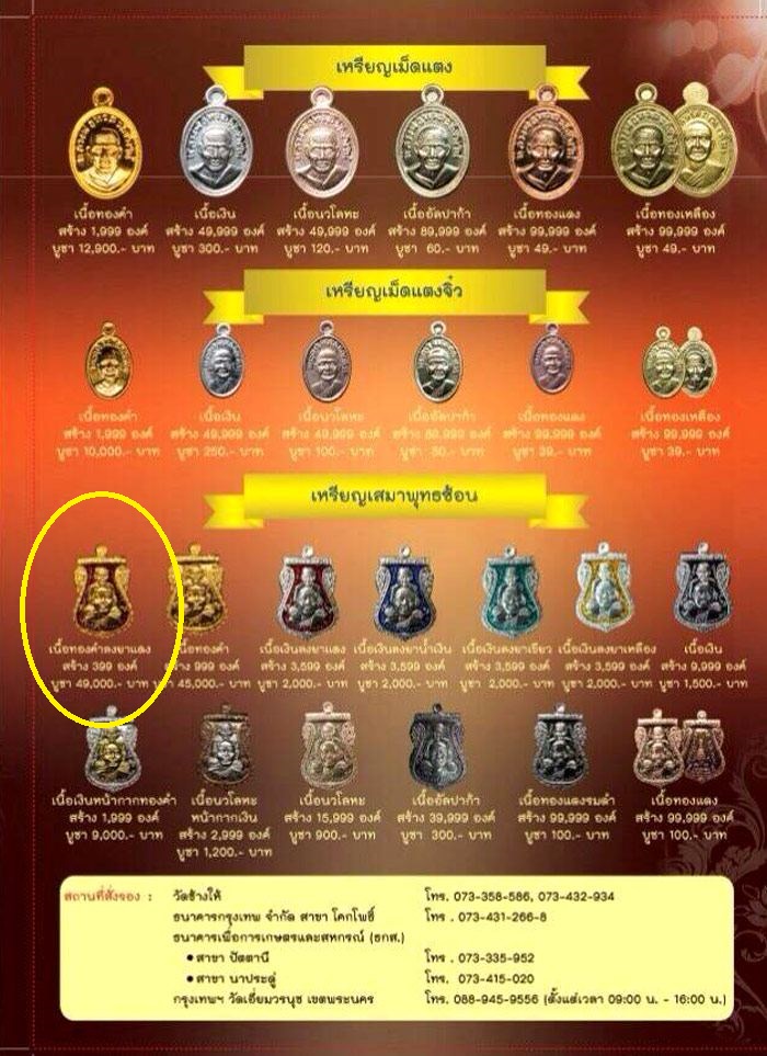 เหรียญเสมาหลวงพ่อทวด วัดช้างไห้ เหรียญเสมาหลวงพ่อทวด วัดช้างไห้ รุ่นสร้างพิพิธภัณฑ์ ๕๘ เนื้อทองคำ ลงยาแดง หมายเลข ๒๕๑
