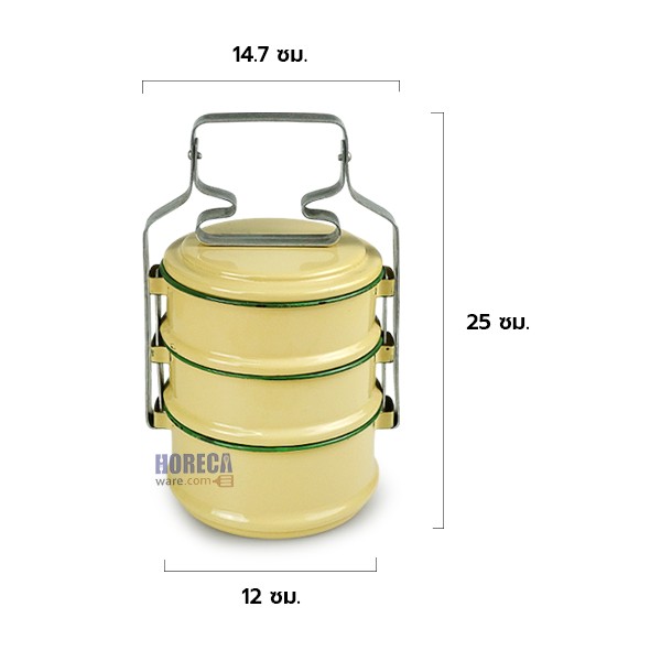 ปิ่นโตเคลือบ 12/3 กระต่าย
