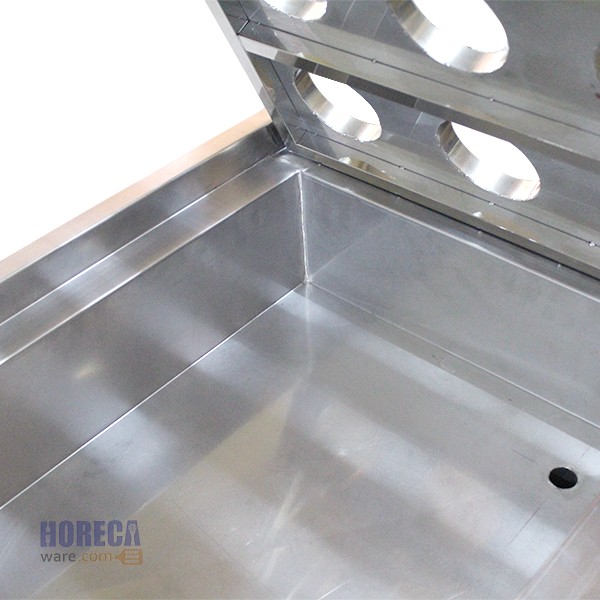 12-compartment dim sum steamer, raised edge, 22x28.5 inches, Masterware brand