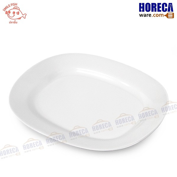 Square plate with edge, 10 inches [cream color], Smiling Fish brand