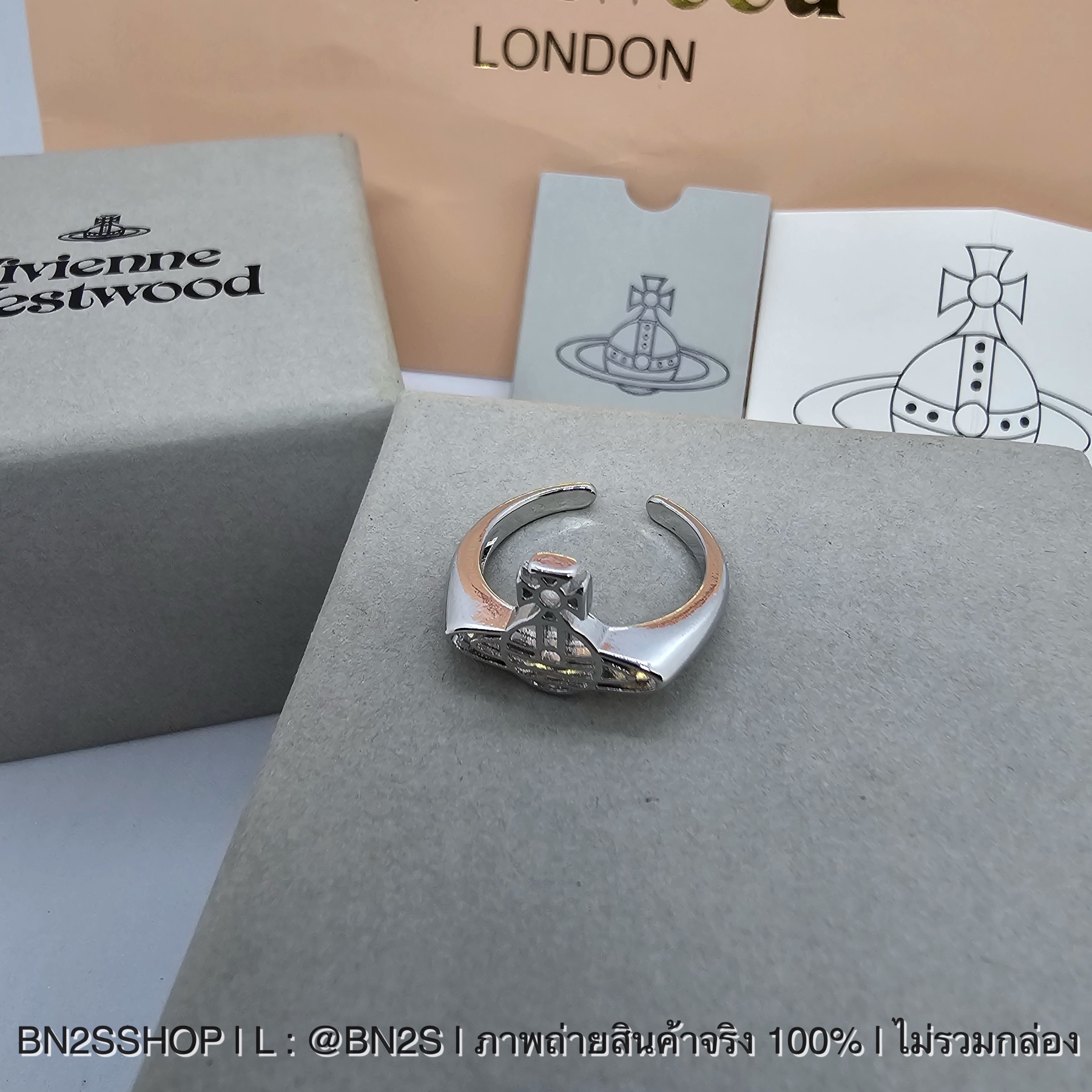 Vivienne Westwood Avon Ring แหวนวิเวียน อะไหล่เงิน หัวจี้ดาวเสาร์ ฟรีไซส์