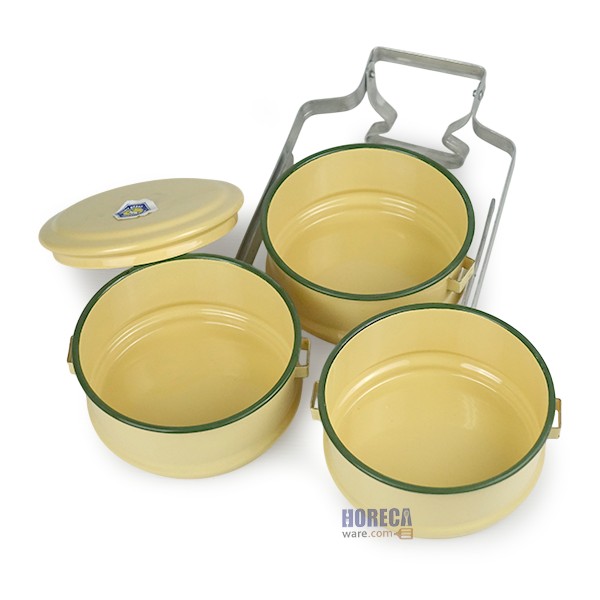 Enameled lunch box 10/3 yellow rabbit