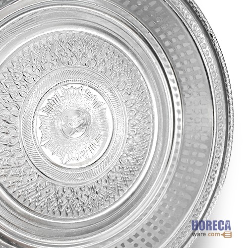 Thai pattern Khanto tray, silver, 26 cm, seal