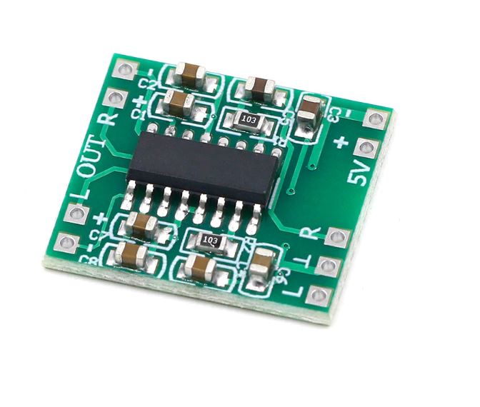 โมดูลขยายเสียง PAM8403 Super mini digital amplifier board 2*3W Class D digital amplifier board efficient 2.5 to 5V power supply