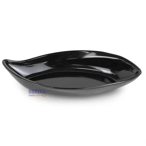 Deep leaf-shaped plate 10x21x3.8cm [black] SB