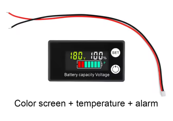 เครื่องวัดแรงดันไฟฟ้า Digital Electricity Meter Battery Capacity Indicator LCD Lead-acid Lithium Battery Two-wire Digital Voltmeter