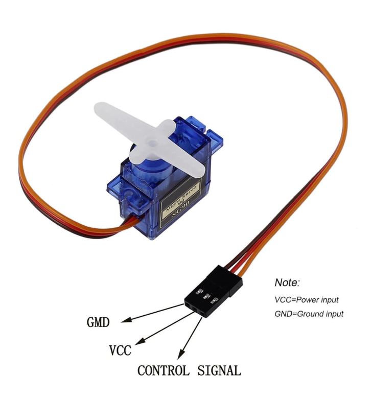 เซอร์โวมอเตอร์ พร้อมล้อรถ SG90 Micro Servo 1.8kg/cm (หมุนได้ต่อเนื่อง สั่งหมุนซ้าย, ขวา, หยุด, ปรับความเร็วได้) 4.8V - 6V 360 Degree Continuous Rotation Servo With Servo Wheel DIY Kit