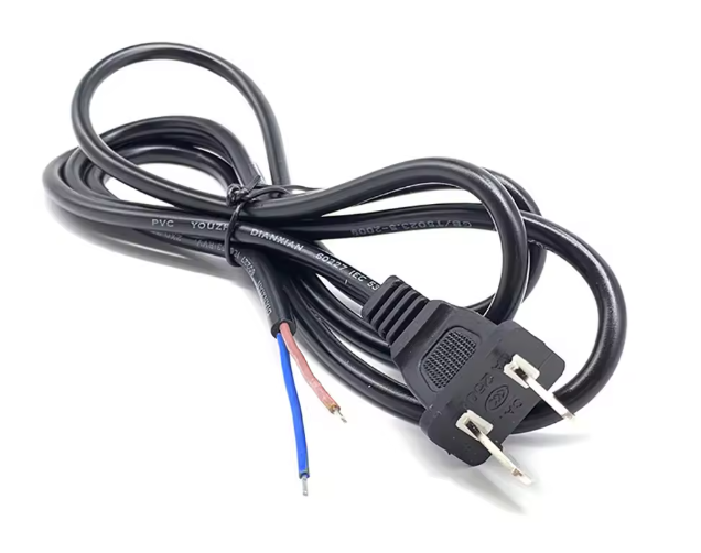 ปลั๊กตัวผู้ 2 ขา ขนาด 2x1.5 sq.mm. ยาว 2 เมตร 250V 16A Pure copper national standard power cord two plug power cord 2*1.5 sq.mm. 2 meter สายไฟพร้อมหัวปลั๊ก
