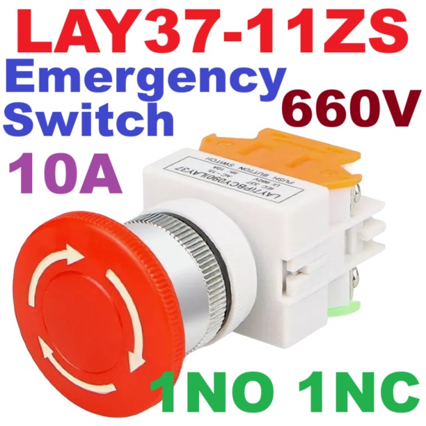 LAY37-11ZS Emergency Stop Push Button Switch Y090 (1NO/1NC) AC660V 10A