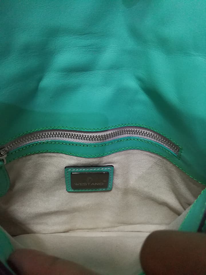 กระเป๋าสะพายหนังจระเข้แท้ สีเขียว รหัส CRW1217H-02-GR1