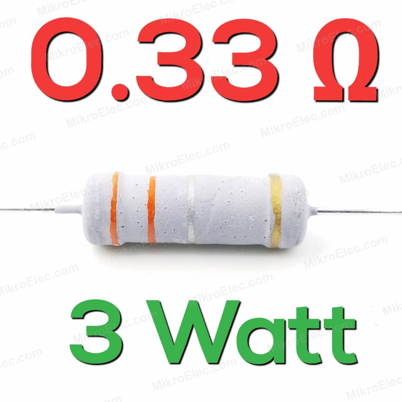 0.33 โอห์ม 0.33 Ohm 3W 5% เมทัลออกไซด์ ฟิล์ม Metal Oxide Film Resistor 0.33R