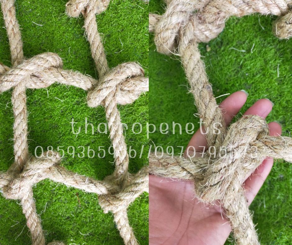 ตาข่ายยกของ เชือกมะนิลาแท้ขนาด 16 มิล พร้อมบ่วงเชือกทั้ง 4 ด้าน ตาข่ายเคลื่อนย้ายสินค้า ตาข่ายขนของ ตาข่ายยกของชิ้นใหญ่