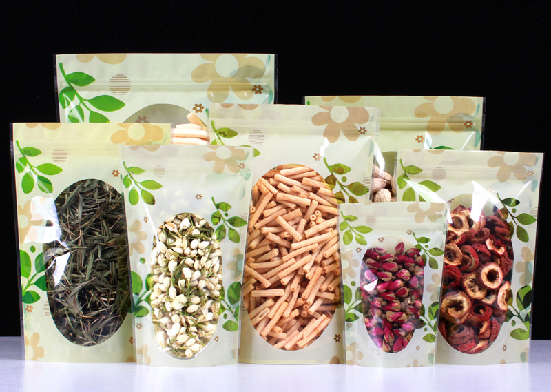 ถุงซิปล็อค พิมพ์ลายดอกไม้ ตั้งได้