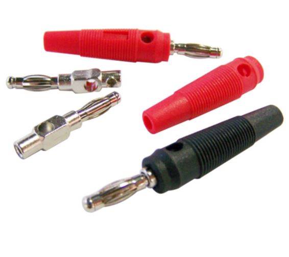 ปลั๊กกล้วย ตัวผู้ 4mm 1 คู่ (สีดำ สีแดง) Banana plug head 4mm. a pair of Black and Red color Banana Jack connector male terminal บานานาปลั๊ก แจ๊กกล้วย