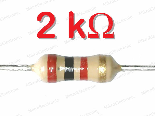 2K 1/4W 5% ตัวต้านทาน แพ็คละ 10 ตัว Carbon Film Fixed Resistor