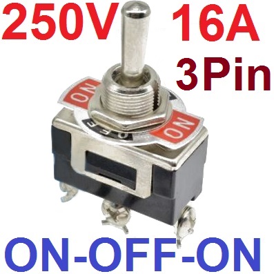 สวิทช์โยก 3 ทาง 3 ขา 16A 250V E-TEN 1122 3Pin SPDT 3 Feet 3 Gear Toggle Switch ON-OFF-ON